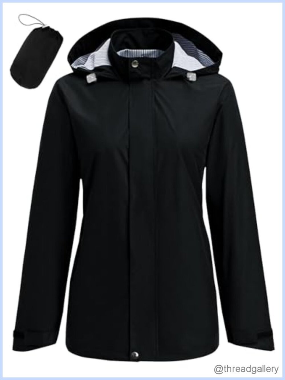 Hount Women Waterproof Hooded Packable Rain Jacket Lightweight Trench Raincoat
